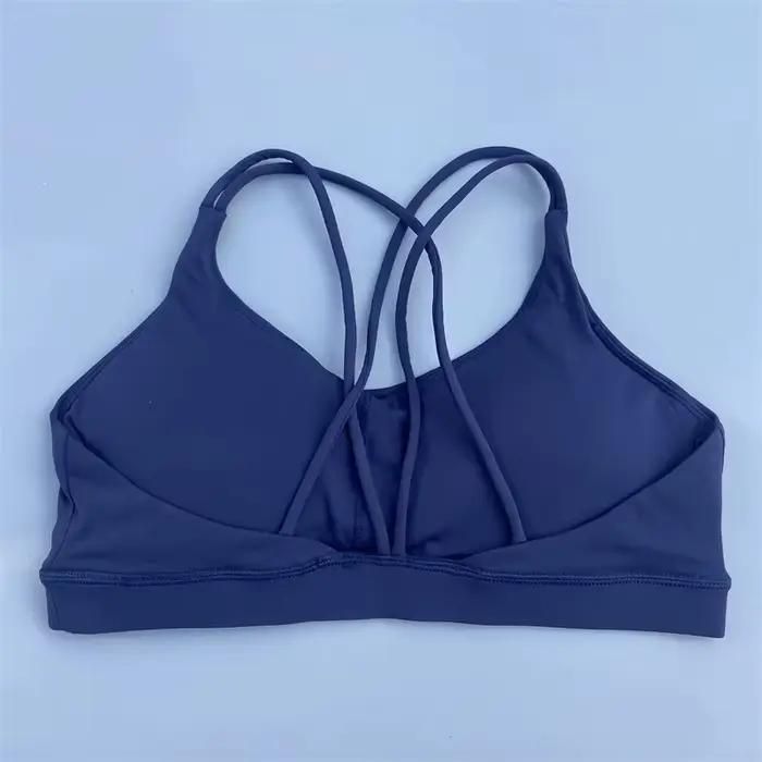 Soutien-gorge de Fitness pour femmes, couleur unie, doux, haute résistance, serré, haut de Sport, en