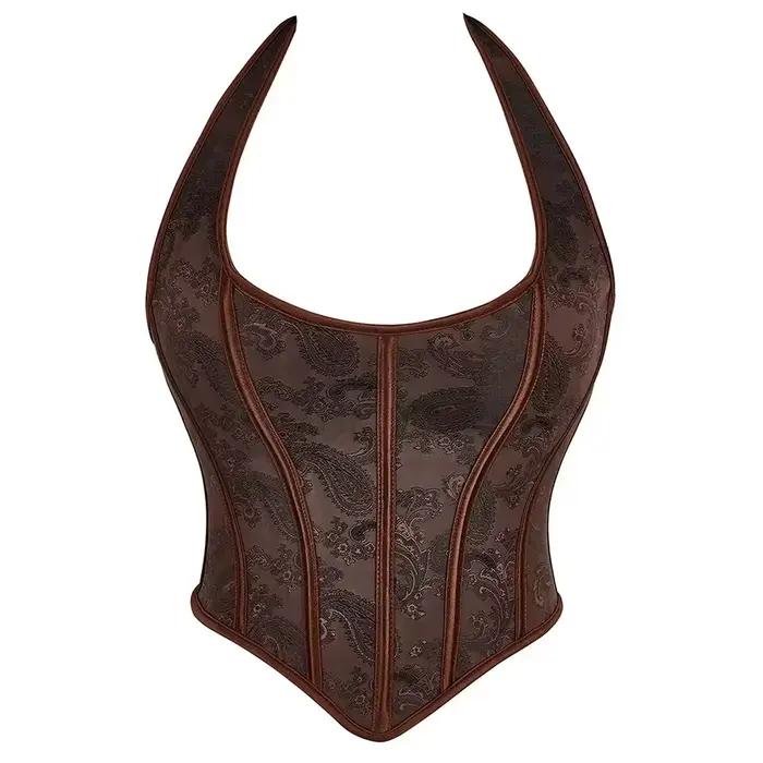 Corset Sexy avec sangle, Bustier grande taille pour femmes, broderie de fleurs, surbuste, torse cour