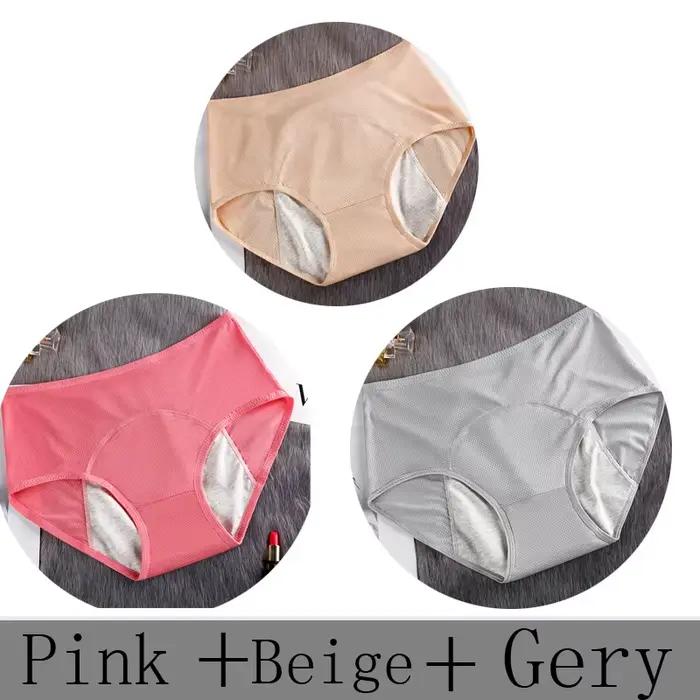 Culotte menstruelle 3 pièces/lot, culotte en coton anti-fuite pour femmes, sous-vêtements menstruels