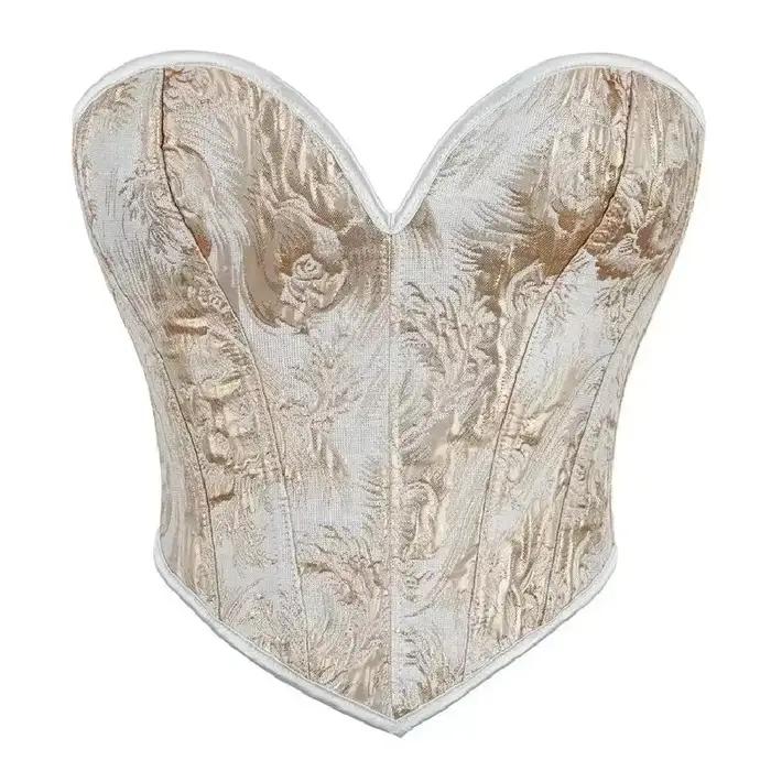 Corset et bustier pour femme, haut court, sexy, cochon bust, brocart, fleur, à lacets, grande taille