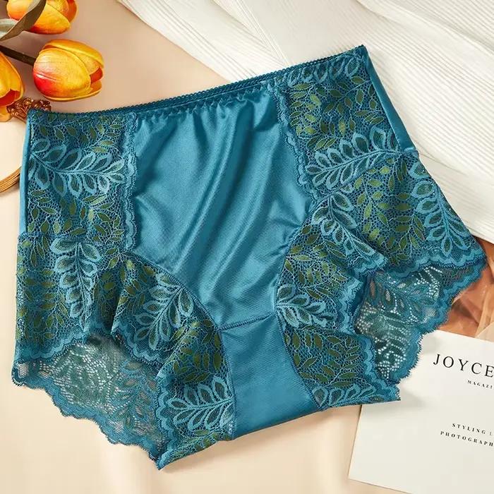 Culotte en dentelle découpée pour femme, culotte taille haute, grande taille, sous-vêtement sexy 138