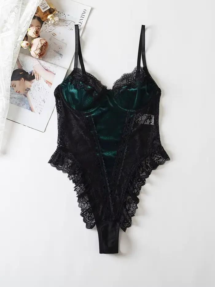Body Sexy en dentelle pour femmes, barboteuse sensuelle Vintage, Lingerie conjointe, Corsets de Styl