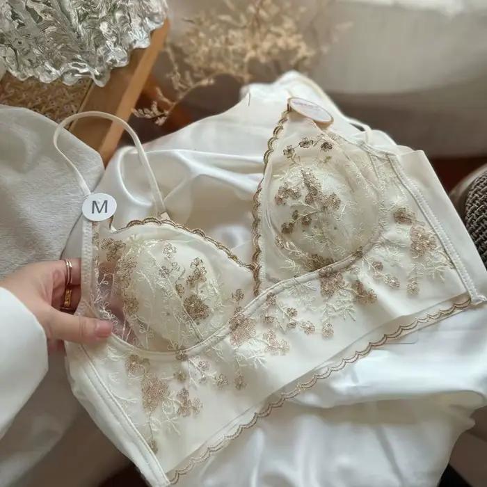 Soutien-gorge littérature tridimensionnelle, corset en os de poisson en dentelle sexy, poitrine élar
