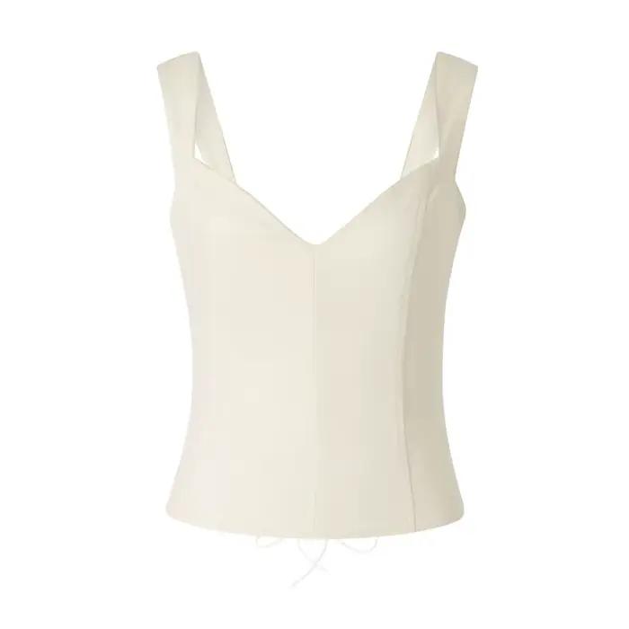 Corset vintage à col en V pour femmes, caraco en fibre, bandage en Y, streetwear d'été élégant, vern