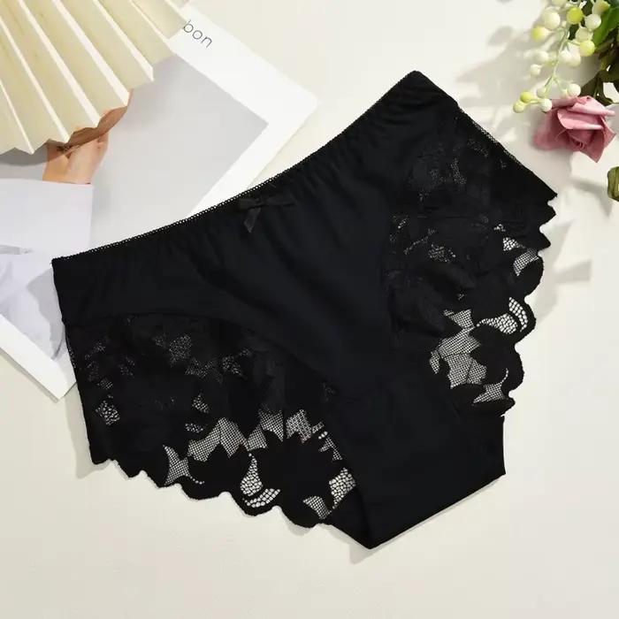 S-XXL femmes dentelle culottes Patchwork sous-vêtements sans couture Sexy luxe évider solide slips f