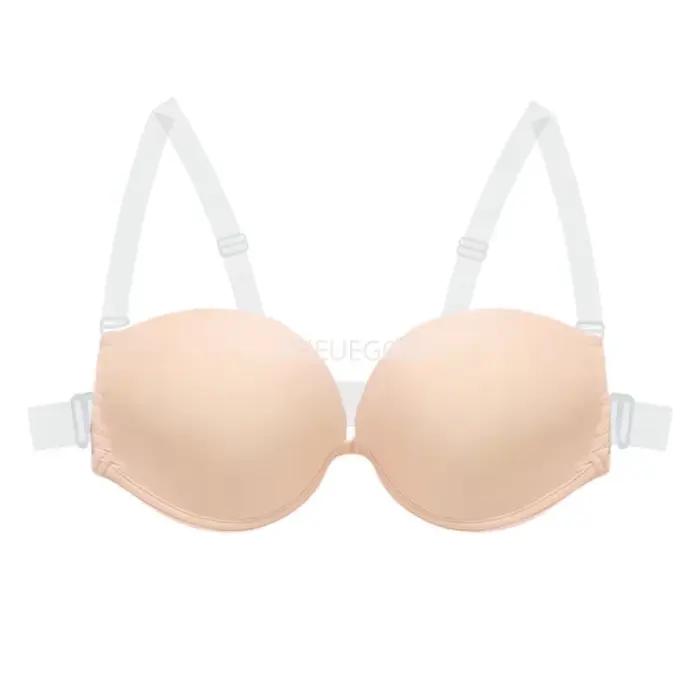 Soutien-gorge invisible ultime dos nu, bralette push-up multi-positions avec bretelles transparentes