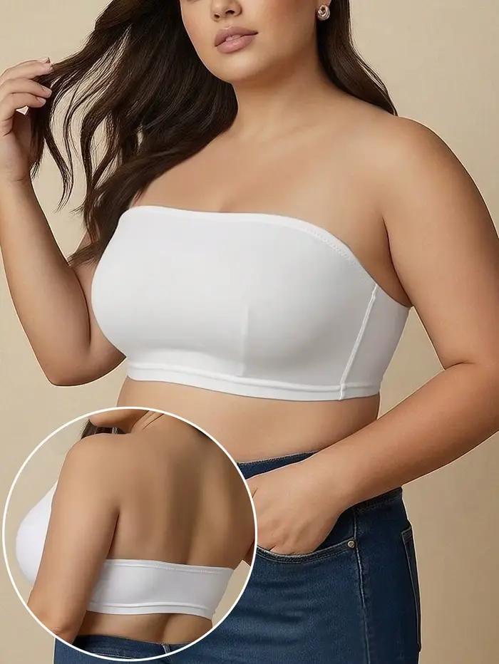 Soutien-gorge bandeau sans bretelles grande taille pour femme, sans couture, antidérapant, sans arma