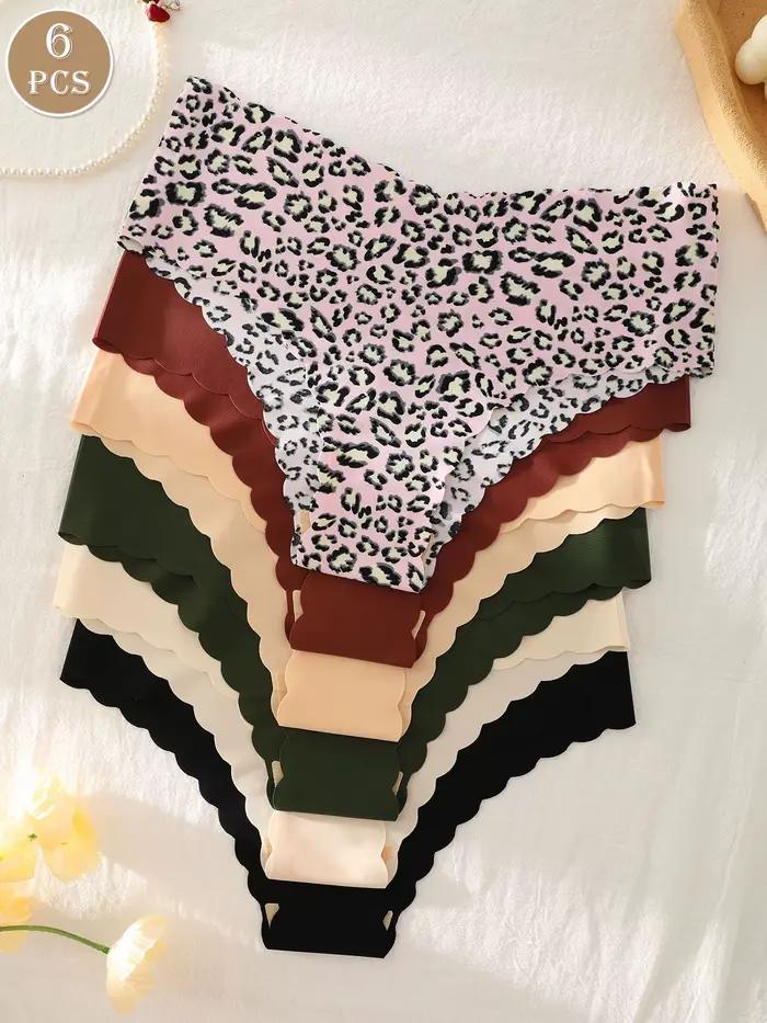 Lot de 6 culottes pour femmes, multicolores, sans couture, confortables, respectueuses de la peau, s