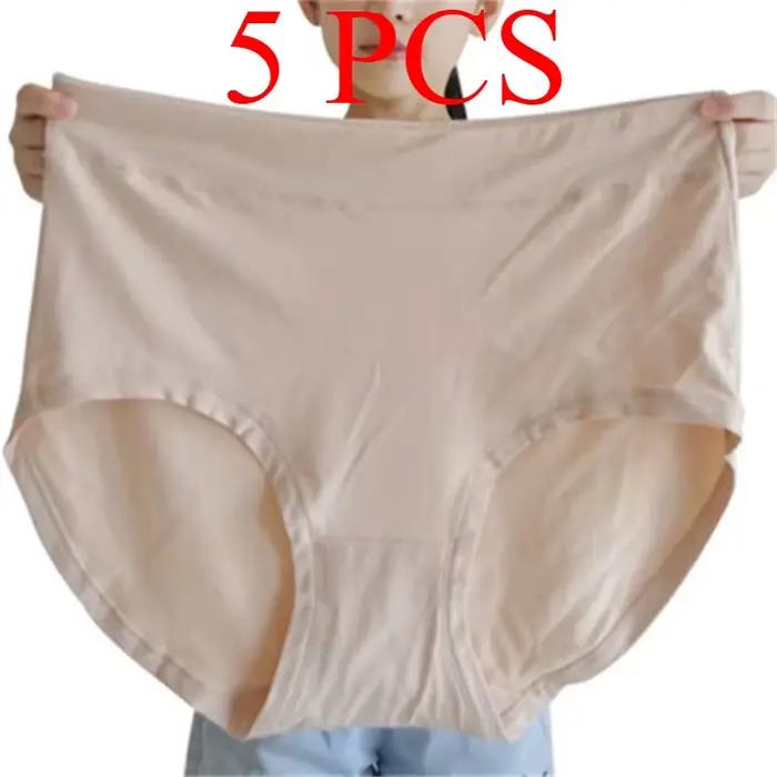 Lot de 5 culottes grande taille pour femme, en soie de lait, coupe triangle, pour femmes enceintes, 