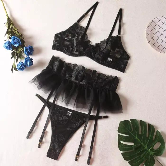 Himealavo-Lingeries de Barrage en Dentelle pour Femme, Sous-Vêtements de Luxe, Transparent, Sexy, Ro