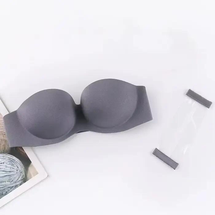 Soutien-gorge invisible sans bretelles à demi-bonnet avec bande d'extension pour femme, style bandea