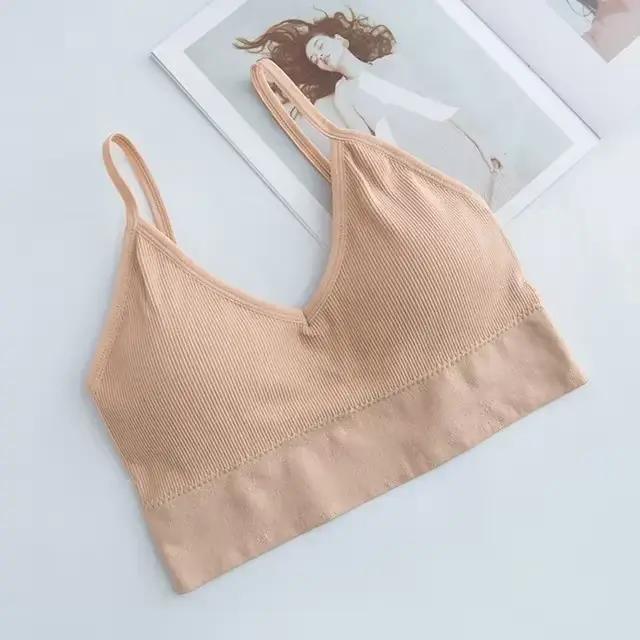 Femmes sangle croisée soutien-gorge de Sport Push Up haut femmes Yoga gymnastique culture hauts bras