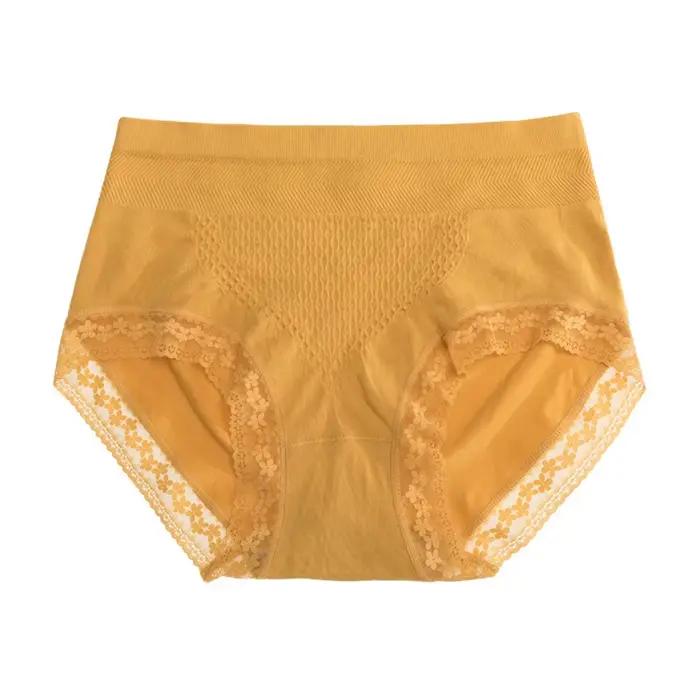 Sous-vêtements en coton pour femmes, culotte en dentelle sexy, taille moyenne, caleçon doux, sans co