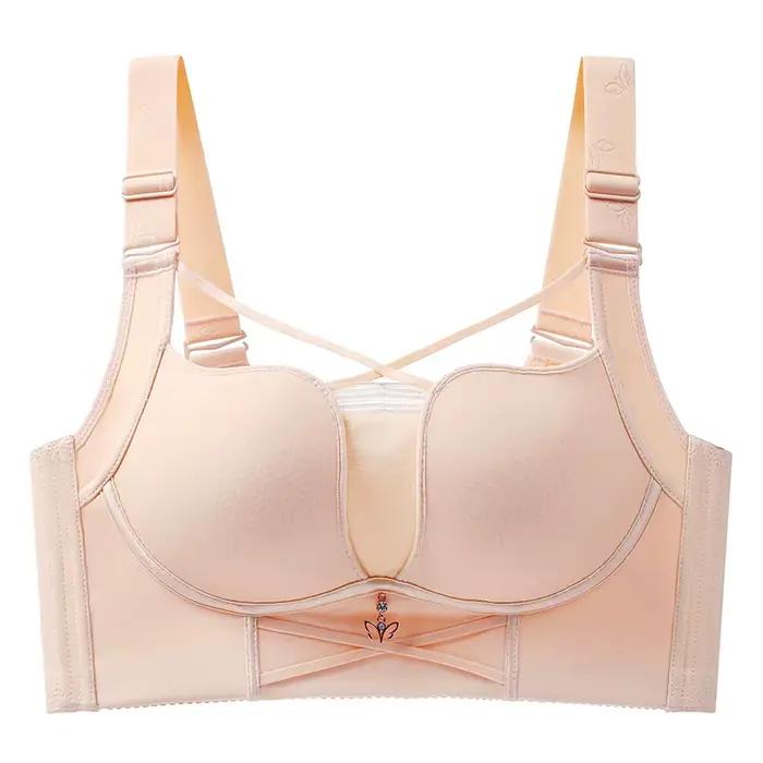 Soutien-gorge Sexy grande taille pour femmes, croisé, Push Up, couverture complète du dos, cache la 