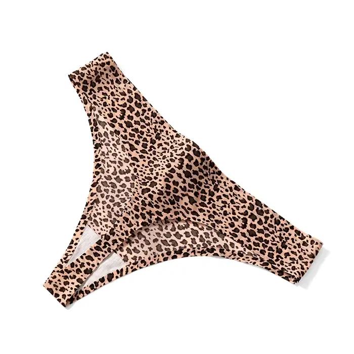 Culotte Léopard Confortable Sans Couture pour Femme, Sous-Vêtement, String, Lingerie Douce