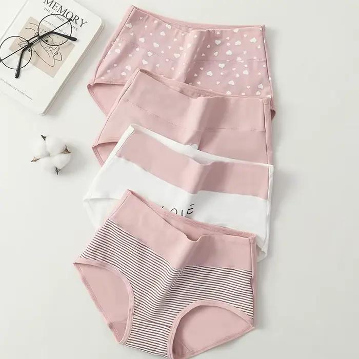 4 pièces taille haute femmes culottes corps corset respirant coton caleçon grande taille M-5XL culot