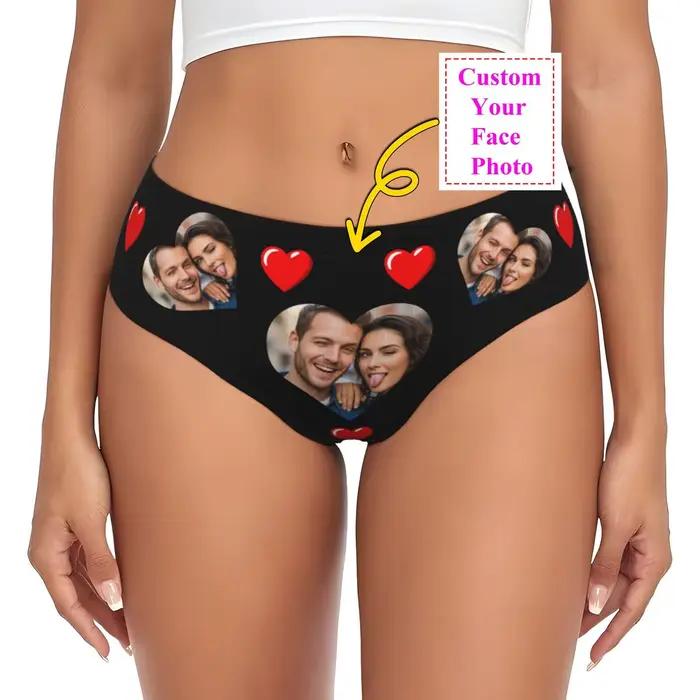 Culotte personnalisée avec Photo de visage, sous-vêtements confortables pour femmes, slips pour femm