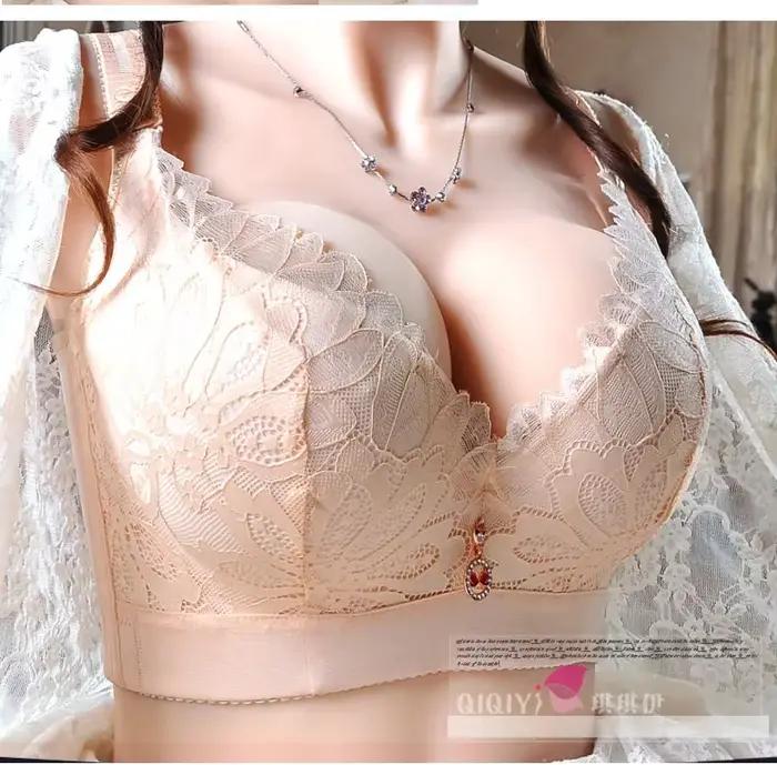 Soutien-gorge à armatures en dentelle pour femmes grandes tailles, bonnet fin, lingerie sexy pour po