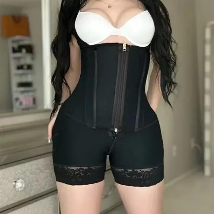 Faja colombienne à 13 baleines en acier, haute compression, pour le contrôle du ventre, gaine aminci