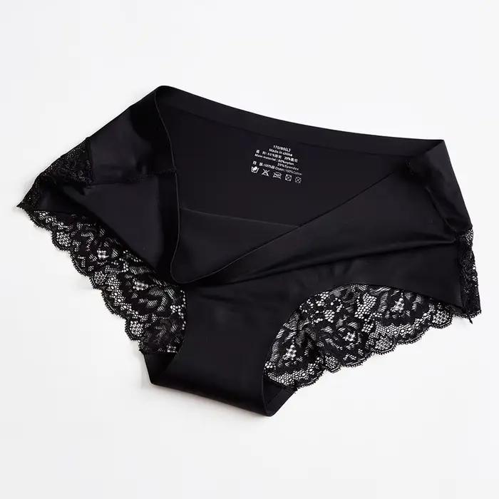1 pièces culottes pour femme sous-vêtements sans couture Sexy dentelle slips solide femme culottes s