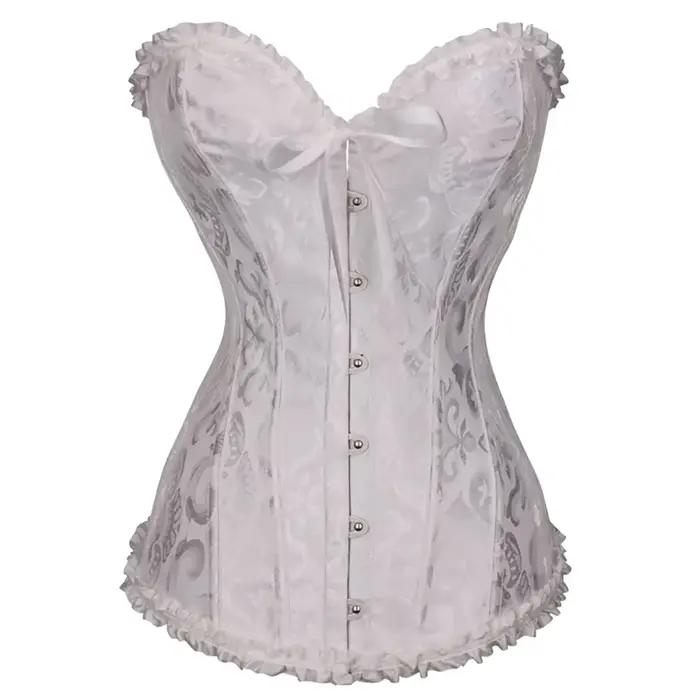Corsets et Bustiers Sexy pour Femmes, Style Court, en Jacquard et Dentelle, avec Bretelles Arrière, 