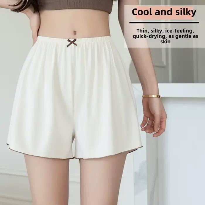 Pantalon de pyjama en soie glacée pour femmes, Leggings fins d'été, ample, respirant, grande taille,