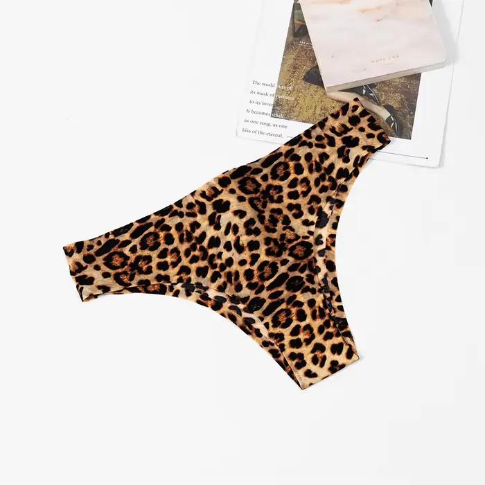 WarmSteps InDispensSexy-Bikini Tanga Léopard pour Femme, Lingerie Sans Couture, Culotte Respirante e