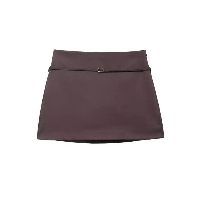 Culottes courtes pour femme, mode printemps, polyvalentes, simples, solides, avec ceinture décorativ