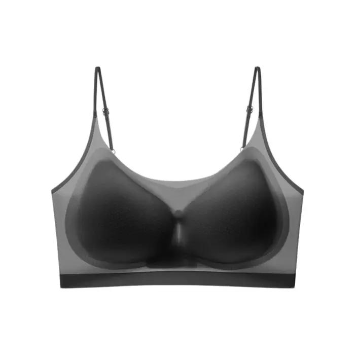 Soutien-gorge sans fil en soie glacée fine style coréen, anti-choc, sans traces, sans coutures, anti
