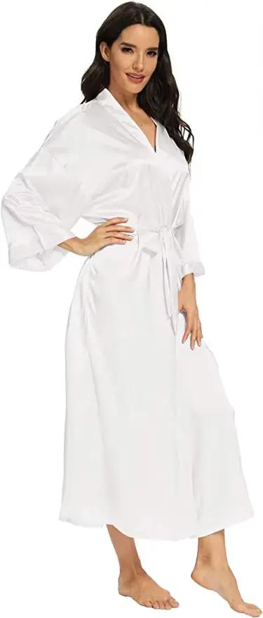 Peignoir femmes Extra longs vêtements de nuit Robes Robe soyeuse charmante Robe de nuit allongé déco