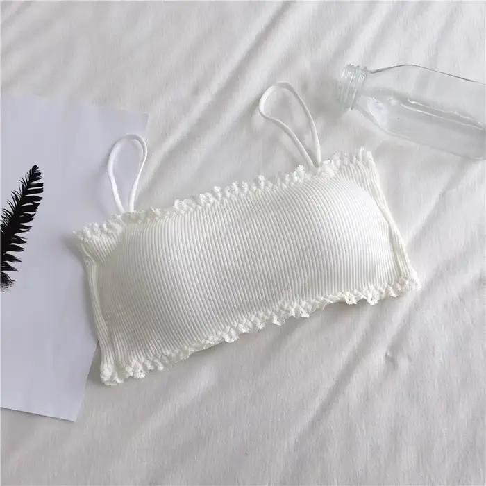 Soutien-gorge tubulaire en coton pour femmes, sous-vêtements à bretelles, beau haut précieux, soutie