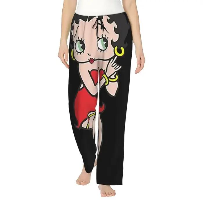 Pantalon de pyjama personnalisé Betty Boop pour femme, pantalon de détente, vêtements de nuit avec p