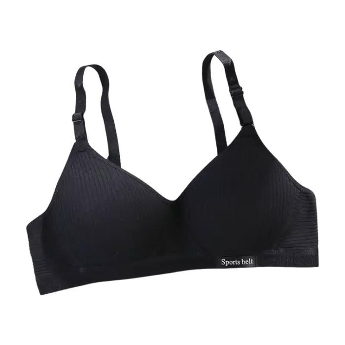 Soutien-gorge sans armatures en coton pour femme, bonnet AB, confortable, push-up, lingerie, bralett