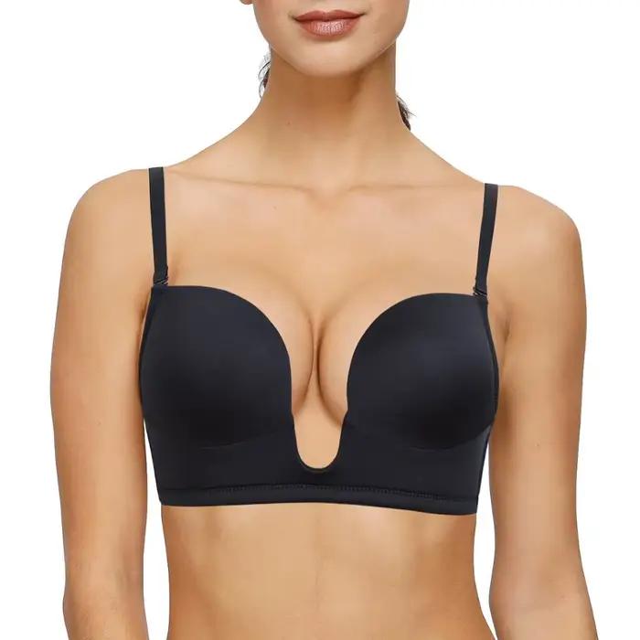 YBCG – soutien-gorge plongeant pour femmes, Lingerie rembourrée, coupe basse, à armatures, Bralette 