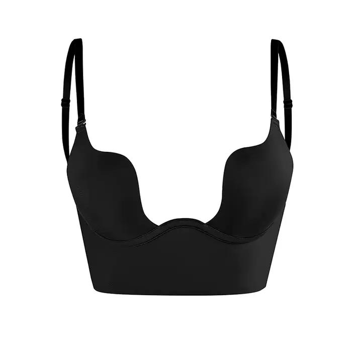 Soutien-gorge dos bas pour femmes, soutien-gorge plongeant en forme de U profond, dos nu, avec brete