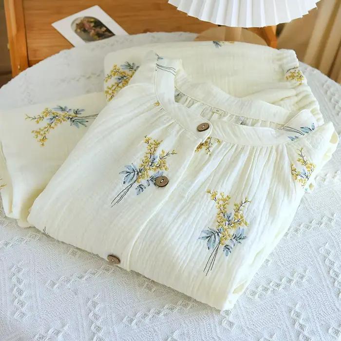 Pyjama femme ensemble de sous-vêtements nuisette pour femmes Homewear automne à manches longues vête