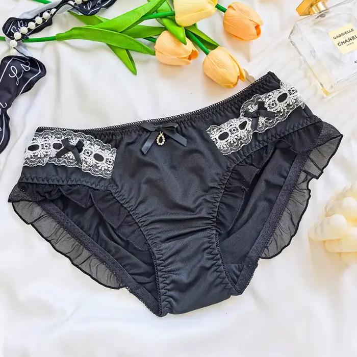 Lolita mignon belle culotte douce lait soie femmes respirant élasticité à volants sous-vêtements pri