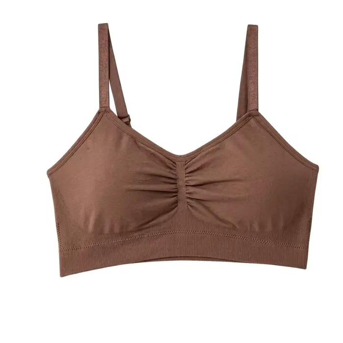 Soutien-gorge sans couture à bretelles réglables, couvrant entièrement la poitrine, sans armatures, 