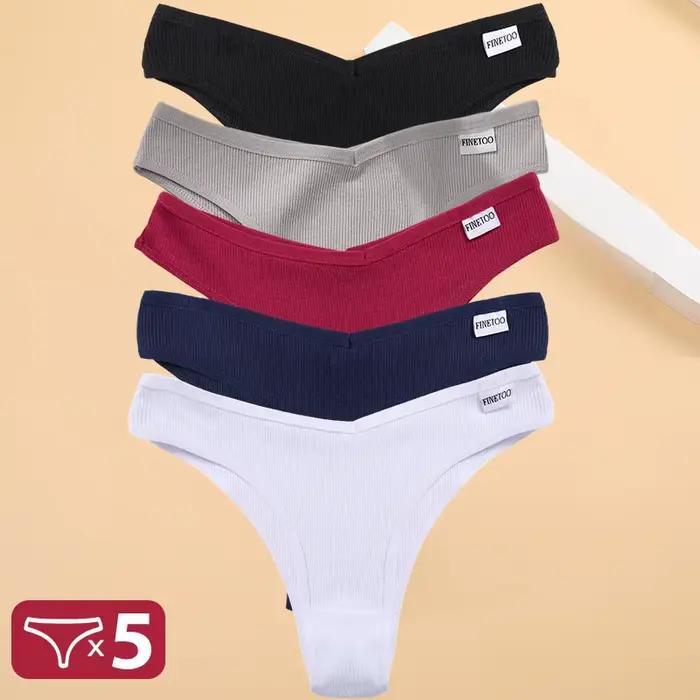 5 pièces/ensemble coton Lingerie culottes sous-vêtements Sexy femmes slips Tangas femme caleçons cul