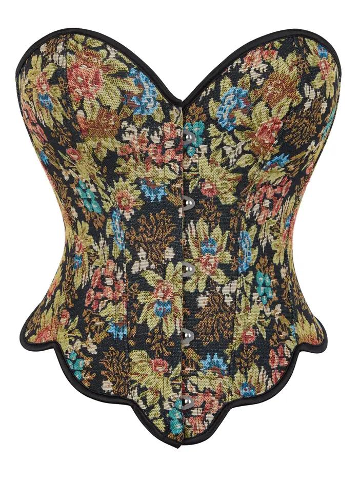 Corset en arête de poisson pour femme, sans dentelle jacquard, chemisier spoant le corps, fronces au