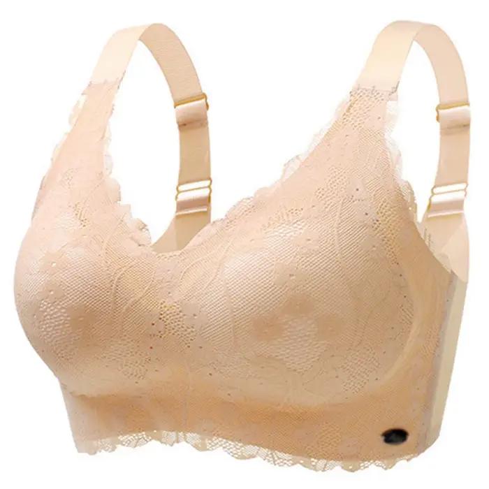 Soutien-gorge Push Up sans armatures pour femmes, couverture complète, Bralette rembourrée en dentel