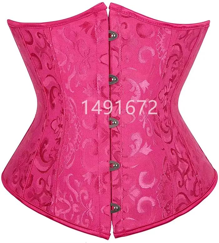 Rose Corset sous le buste haut femmes grande taille taille Cincher Sexy gothique Corpete Corselet mo