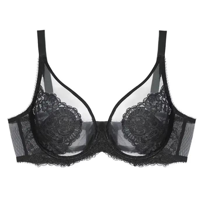 Soutien-gorge fin en dentelle pour femmes, Lingerie, bonnet complet, magnifiquement brodé, Anti-affa