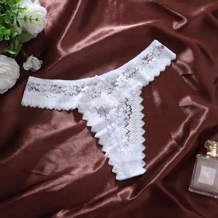Culotte femme Sexy élégant t-back string pour femme-culotte design transparente nœud creux sous-vête