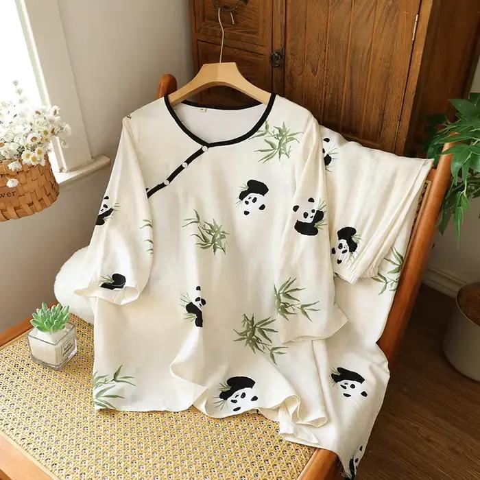 Pyjama d'été 2026 pour femme, ensemble 2 pièces, style chinois ancien, tenue de nuit, ensemble de ma
