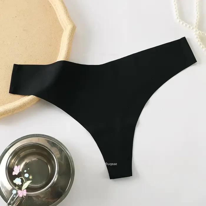Culotte sans couture en Satin de soie pour femmes, sous-vêtements féminins, Lingerie Sexy, tongs de 