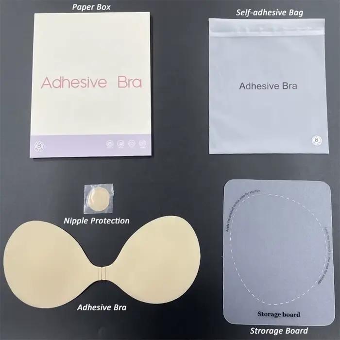 Soutien-gorge adhésif en silicone sans bretelles, invisible, push-up, cache-tétons réutilisables pou