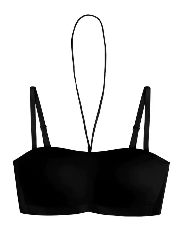 Soutien-gorge au dos style cou, petite poitrine froncée avec anneau en acier, sous-vêtements invisib