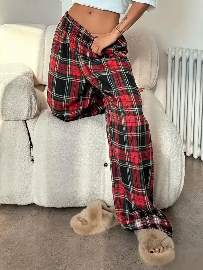 Pyjamas pour femmes à carreaux, confortables et doux pour la peau, lavables à la main ou nettoyables
