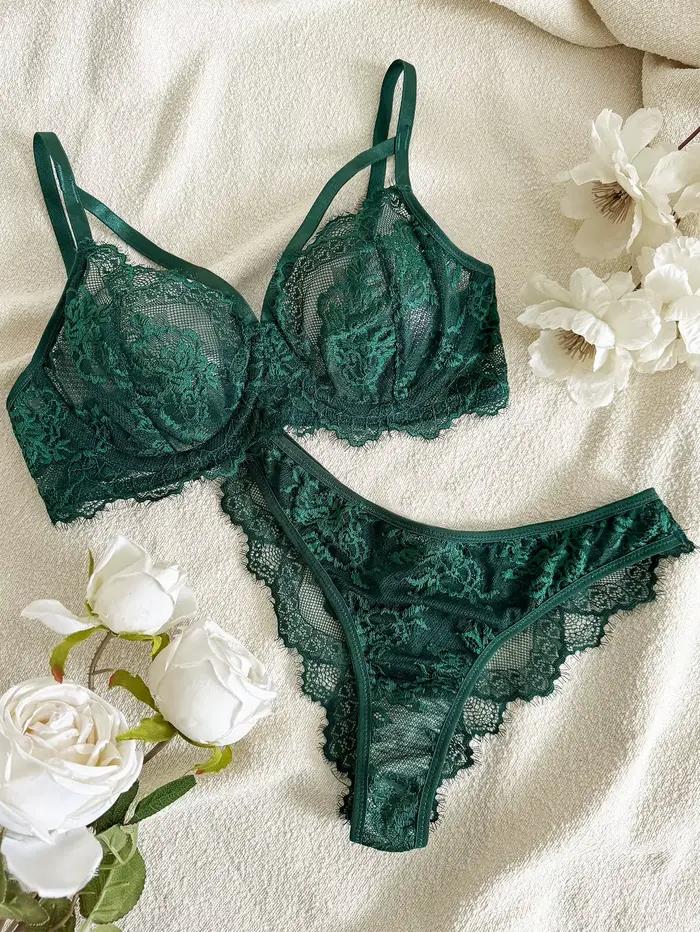Lingerie et sous-vêtements pour femmes, soutien-gorge à armatures et culotte brésilienne à bretelles